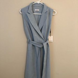 Calvin Klein Wrap Dress Denim Blue Size 8